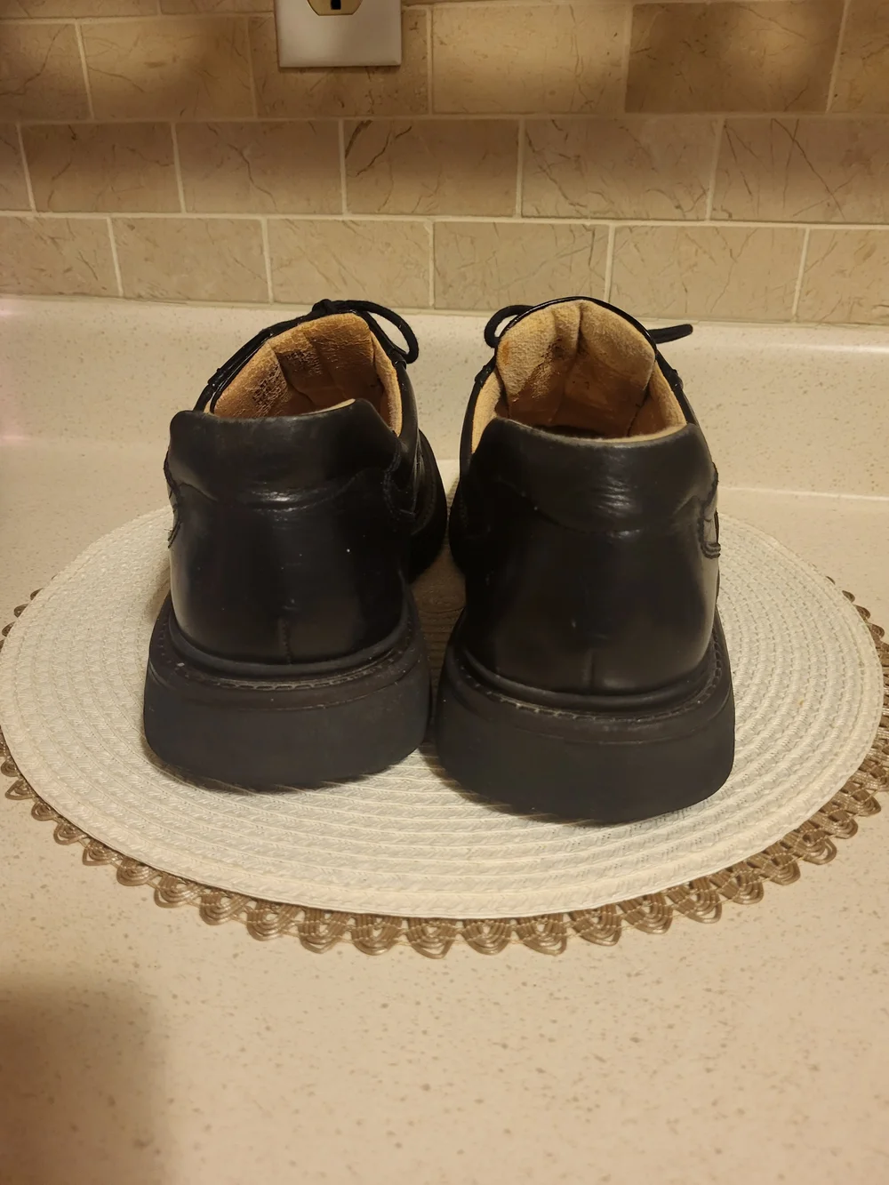 Vintage Y2K 90's Men's London Underground Black Leather Oxford Shoes Sz. 11